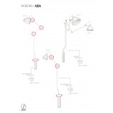 ALDEX 814C1 | Aida-Bibi Aldex falikar lámpa elforgatható alkatrészek 1x E27 fehér