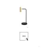 AMPLEX 8909 | Amos-AM Amplex asztali lámpa 60cm kapcsoló elforgatható alkatrészek 1x GU10 / MR11 fekete, fényes sárgaréz