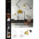 AZZARDO 4792 | Zyta Azzardo falikar lámpa kapcsoló elforgatható alkatrészek 1x E27 fekete, arany, fehér