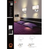 AZZARDO 1526 | Martens Azzardo falikar lámpa flexibilis 1x E27 + 1x LED 84lm króm, fehér