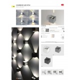 AZZARDO 0957 | Gambino Azzardo fali lámpa kocka állítható szórásszög, elforgatható fényforrás 2x LED 500lm 3000K IP54 sötétszürke