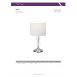 BRILLIANT 94861/05 | Rom Brilliant asztali lámpa 38cm vezeték kapcsoló 1x E27 króm, fehér
