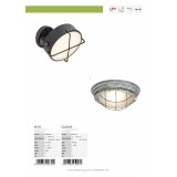 BRILLIANT G96293/63 | Nyx Brilliant falikar lámpa elforgatható alkatrészek 1x LED 1000lm 3000K IP44 fekete, fehér
