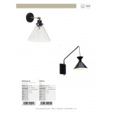 BRILLIANT 94272/06 | MikaB Brilliant falikar lámpa kapcsoló elforgatható alkatrészek 1x E14 fekete