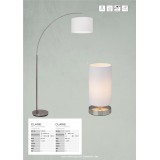 BRILLIANT 13258/05 | Clarie Brilliant álló lámpa 180cm taposókapcsoló 1x E27 szatén nikkel, fehér