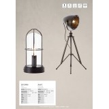BRILLIANT 93686/06 | Storm Brilliant asztali lámpa 25cm vezeték kapcsoló 1x E14 fekete