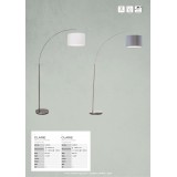 BRILLIANT 13258/22 | Clarie Brilliant álló lámpa 180cm taposókapcsoló 1x E27 szatén nikkel, szürke