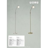 BRILLIANT G16358/18 | Philo Brilliant álló lámpa 140cm kapcsoló 1x E14 250lm 3000K sárgaréz, fehér