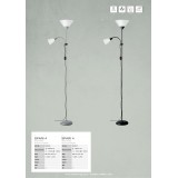 BRILLIANT 93008/05 | Spari4 Brilliant álló lámpa 180cm vezeték kapcsoló elforgatható alkatrészek 1x E27 + 1x E14 ezüst, fehér