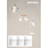 BRILLIANT 82149/05 | Plow Brilliant asztali lámpa 55cm kapcsoló elforgatható alkatrészek 1x E27 fehér, fa.