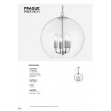 COSMOLIGHT P04974CH | Prague Cosmolight függeszték lámpa gömb 4x E14 króm, átlátszó