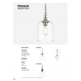 COSMOLIGHT P01947BK | Prague Cosmolight függeszték lámpa 1x E27 fekete, átlátszó