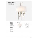 COSMOLIGHT W03728AU-WH | Las-Vegas Cosmolight fali lámpa 3x E14 arany, fehér