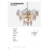 COSMOLIGHT P09158CP | St-Petersburg Cosmolight csillár lámpa 9x E14 pezsgő, kristály