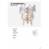 COSMOLIGHT W02141CP | St-Petersburg Cosmolight fali lámpa 2x E14 pezsgő, kristály