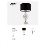 COSMOLIGHT T01960CH | Caracas Cosmolight asztali lámpa 70cm kapcsoló 1x E27 króm, fekete, ezüst