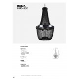 COSMOLIGHT P04543BK | Roma-COS Cosmolight csillár lámpa 4x E14 fekete
