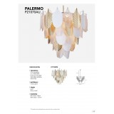 COSMOLIGHT P21070AU | Palermo-COS Cosmolight csillár lámpa 21x E14 arany, matt fehér, áttetsző