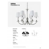 COSMOLIGHT P06308NI-WH | Siena-COS Cosmolight csillár lámpa 6x E14 nikkel, átlátszó, fehér