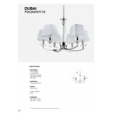 COSMOLIGHT P06346NI-WH | Dubai-COS Cosmolight csillár lámpa 6x E14 nikkel, átlátszó, fehér