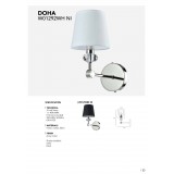 COSMOLIGHT W01292NI-BK | Doha Cosmolight falikar lámpa 1x E14 nikkel, kristály, fekete