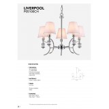 COSMOLIGHT P05100CH-WH | Liverpool-COS Cosmolight csillár lámpa 5x E14 króm, átlátszó, fehér