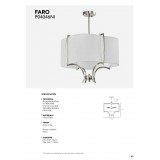 COSMOLIGHT P04046NI-WH | Faro-COS Cosmolight függeszték lámpa állítható magasság 4x E14 nikkel, fehér
