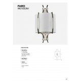COSMOLIGHT W01053NI-WH | Faro-COS Cosmolight fali lámpa 1x E14 nikkel, fehér