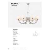 COSMOLIGHT P08810NI-WH | Atlanta-COS Cosmolight csillár lámpa 8x E14 nikkel, fehér