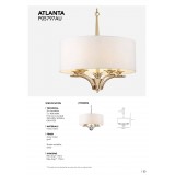 COSMOLIGHT P05797AU-WH | Atlanta-COS Cosmolight csillár lámpa 5x E14 arany, fehér