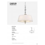 COSMOLIGHT P04981CH-WH | Cancun Cosmolight függeszték lámpa 4x E27 króm, átlátszó, fehér