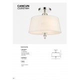 COSMOLIGHT C03957CH-WH | Cancun Cosmolight mennyezeti lámpa 3x E14 króm, átlátszó, fehér