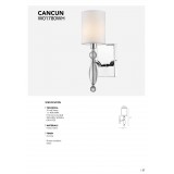 COSMOLIGHT W01780CH-WH | Cancun Cosmolight falikar lámpa 1x E14 króm, átlátszó, fehér