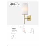 COSMOLIGHT W01963BR-WH | Denver-COS Cosmolight falikar lámpa 1x E14 sárgaréz, fehér