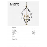 COSMOLIGHT P05186BK | Nashville-COS Cosmolight csillár lámpa 5x E14 fekete, arany