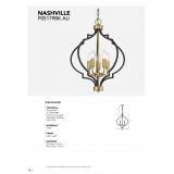 COSMOLIGHT P05179BK | Nashville-COS Cosmolight csillár lámpa 5x E14 fekete, arany