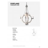COSMOLIGHT P04254NI WD | Portland-COS Cosmolight csillár lámpa 4x E14 nikkel, antikolt fehér