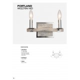 COSMOLIGHT W02278NI WD | Portland-COS Cosmolight falikar lámpa 2x E14 nikkel, antikolt fehér