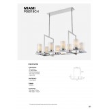 COSMOLIGHT P08018CH | Miami-COS Cosmolight függeszték lámpa állítható magasság 8x E27 króm, opál, átlátszó