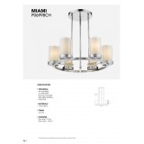 COSMOLIGHT P06998CH | Miami-COS Cosmolight csillár lámpa kerek állítható magasság 6x E27 króm, opál, átlátszó