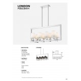 COSMOLIGHT P08038CH-WH | London-COS Cosmolight függeszték lámpa állítható magasság 8x E14 króm, fehér