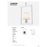 COSMOLIGHT P01007CH-BK | London-COS Cosmolight függeszték lámpa állítható magasság 1x E14 króm, fekete