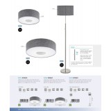 EGLO 95346 | Romao Eglo mennyezeti lámpa szabályozható fényerő 1x LED 2450lm 3000K szürke, fehér, szatén nikkel