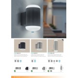 EGLO 97844 | Merlito Eglo fali lámpa henger 1x LED IP44 antracit, fehér