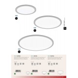 EGLO 98213 | Sarsina Eglo mennyezeti LED panel kerek szabályozható fényerő 1x LED 2200lm 4000K szürke, fehér
