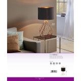 EGLO 99289 | Lidsing Eglo asztali lámpa 48cm vezeték kapcsoló 1x E27 átlátszó, szürke, natúr