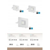 EGLO 33152 | Faedo Eglo fényvető lámpa - Samsung Chip négyzet elforgatható alkatrészek 1x LED 900lm 4000K IP65 fehér, áttetsző