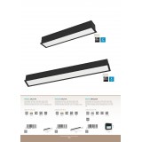 EGLO 900263 | Salitta Eglo beépíthető lámpa téglalap 400x75mm 1x LED 1080lm 3000K IP65 fekete, fehér