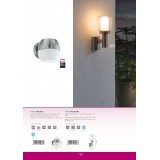 EGLO 95016 | Poliento Eglo falikar lámpa 1x E27 IP44 nemesacél, rozsdamentes acél, áttetsző, fehér