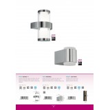 EGLO 95079 | Briones Eglo fali lámpa 2x LED 500lm 3000K IP44 nemesacél, rozsdamentes acél, fehér